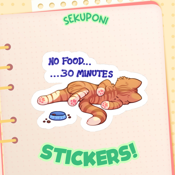 Starving Kitty Sticker