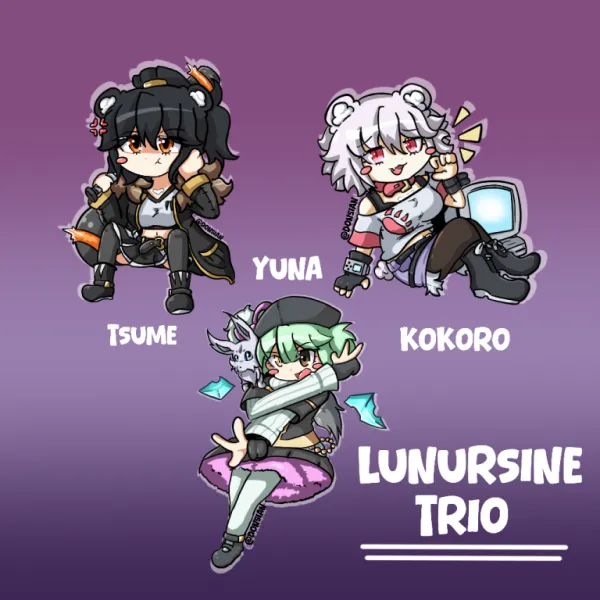 Lunursine Trio Sticker Set