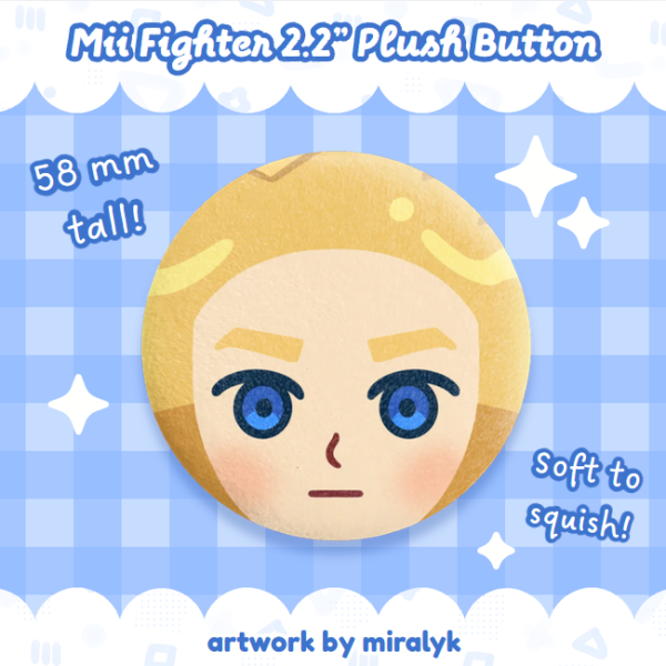 Mii Swordfighter 2.2" Plush Face Button