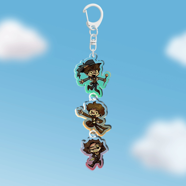 Nick Bottom + Nigel Bottom + William Shakespeare Connected Keychain