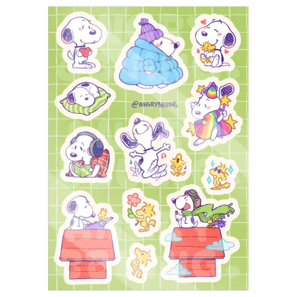 Snoopy Coated Paper Stickers Sheet