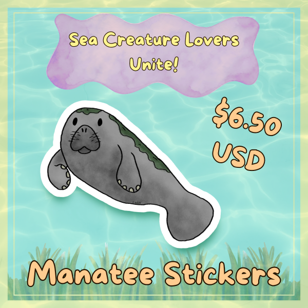 Chibi Manatee Die Cut Stickers