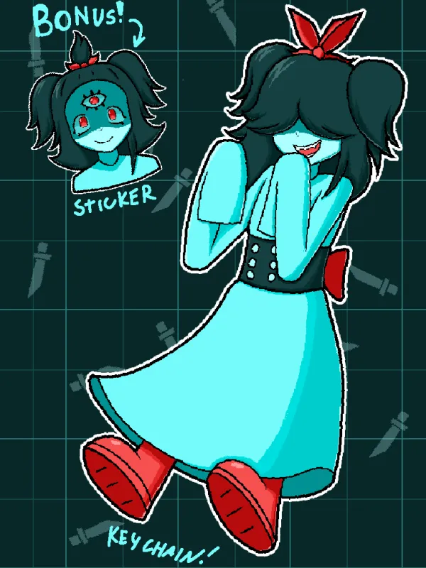 Aqua - DELTARUNE acrylic keychains + bonus sticker !