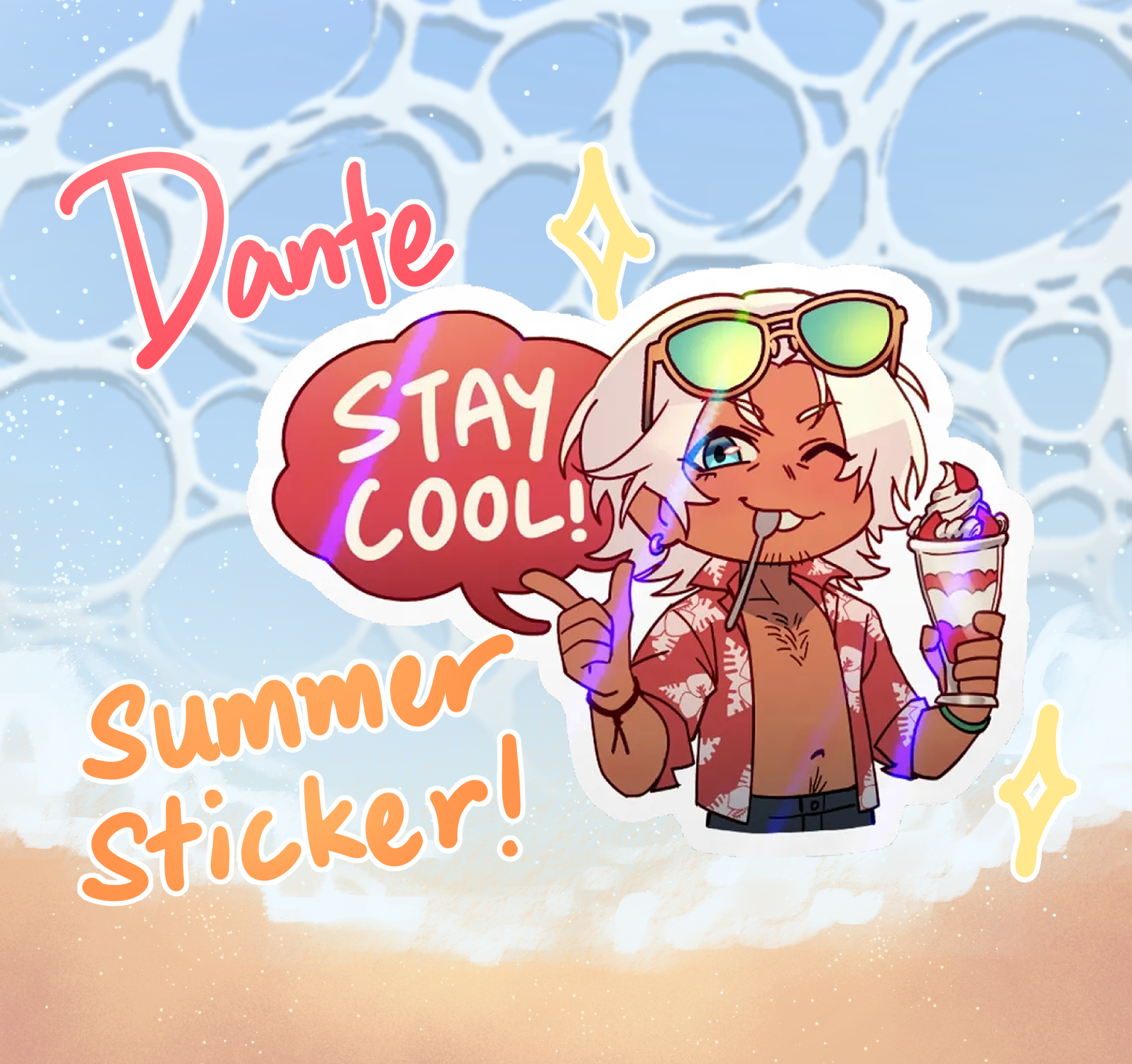 [Devil May Cry] Summer Dante - Die Cut Stickers