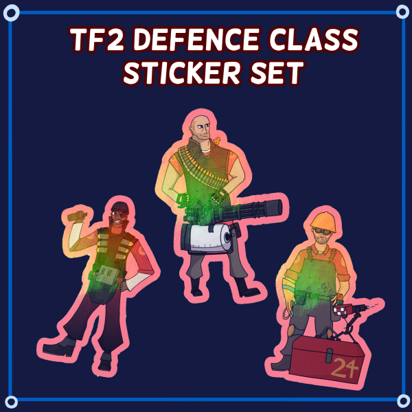 Team Fortress 2 Red Team Defence Classes Sticker Set