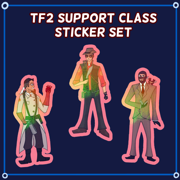 Team Fortress 2 Red Team Support Class Sticker Set