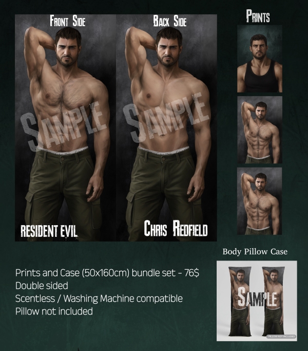 Chris Redfield Photocard and Pillow case set