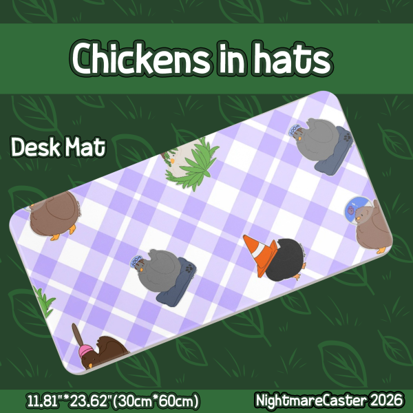 Chickens with Hats Desk Pad