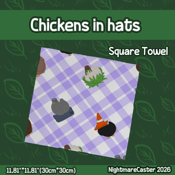 Chickens In Hats Square Towel