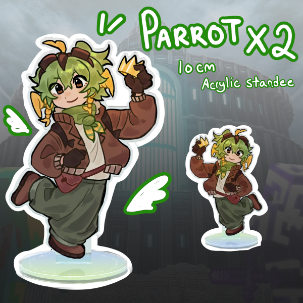 ParrotX2 - Clear Acrylic Standee (10cm)