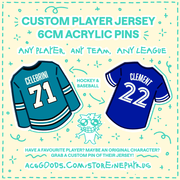 Custom Jersey Acrylic Pin (YCH)