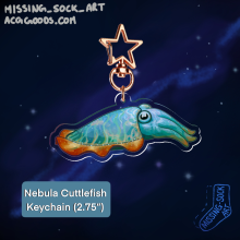 Nebula Cuttlefish Keychain (2.75")