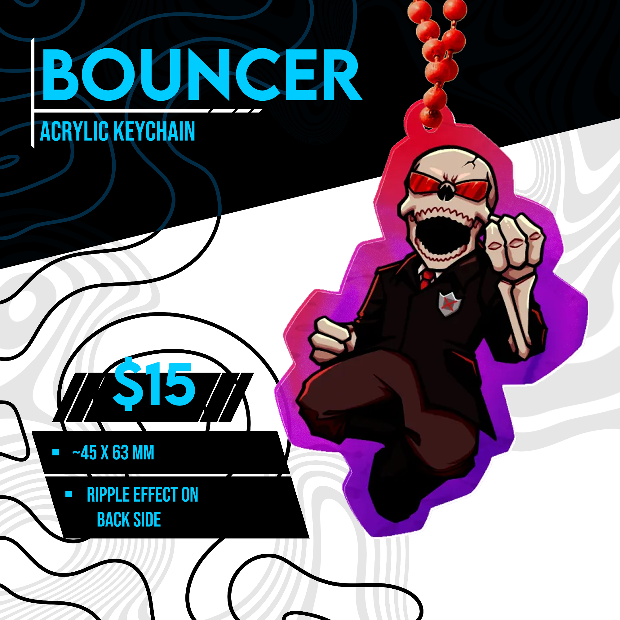 Bouncer Double-Sided Ripple Keychain [Pressure]