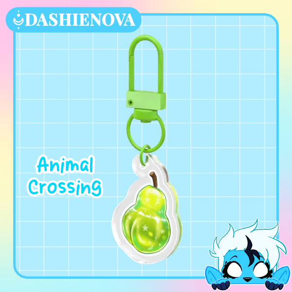 Animal Crossing Pear Clear Acrylic Keychain