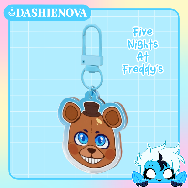 Freddy FNAF Colored Edge Acrylic Keychain