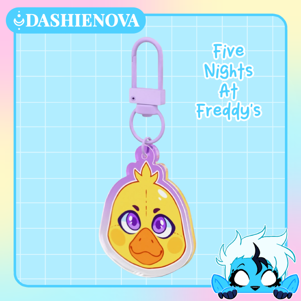 Chica FNAF Colored Edge Acrylic Keychain