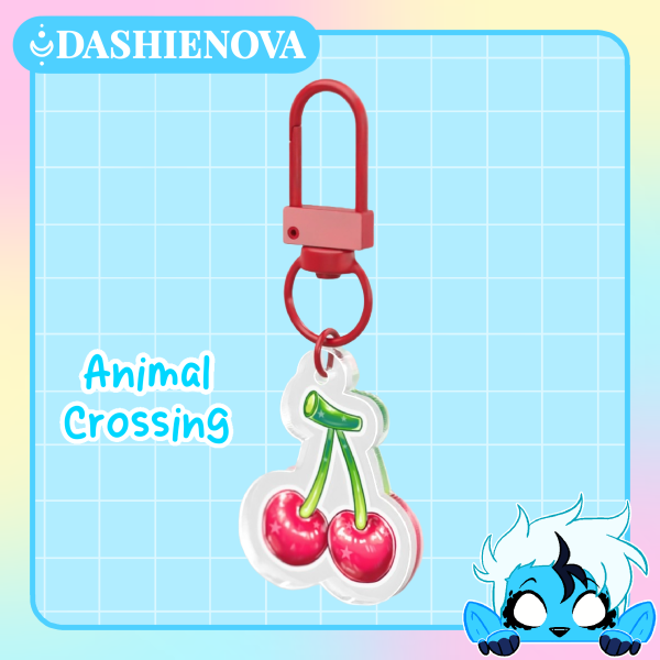 Animal Crossing Cherry Clear Acrylic Keychain