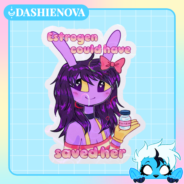 Holo Heart Jax TADC Sticker - Estrogen Could Have Saved Her