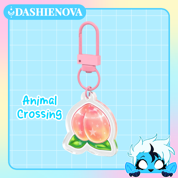 Animal Crossing Peach Clear Acrylic Keychain