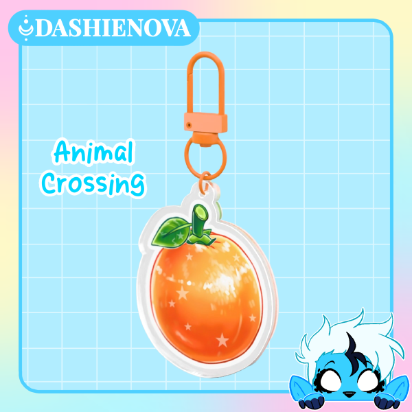 Animal Crossing Orange Clear Acrylic Keychain
