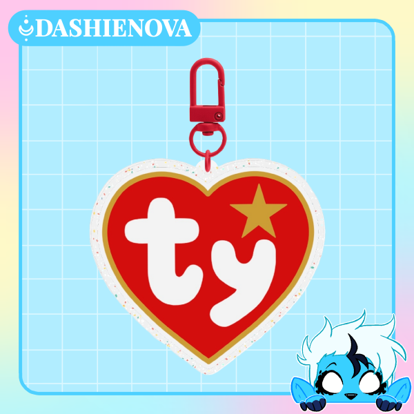 Ty beanie logo glitter acrylic keychain
