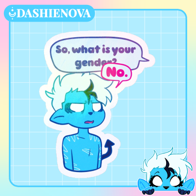 ‘What is your gender?’ Sticker - transgender & non binary & queer