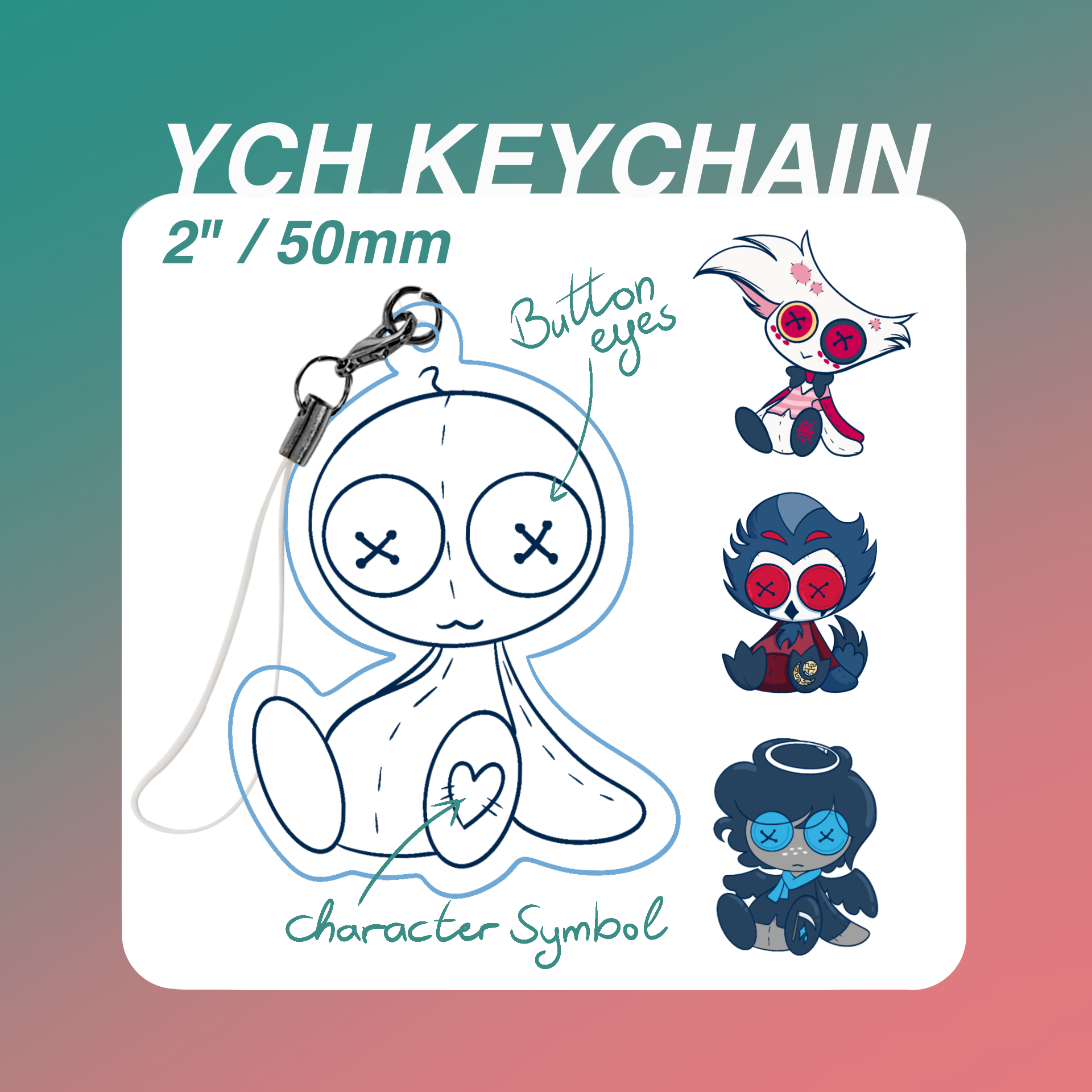 Cursed Puppets Acrylic Keychain (2"/ 50mm)