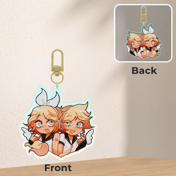rin and len vocaloid keychain!!