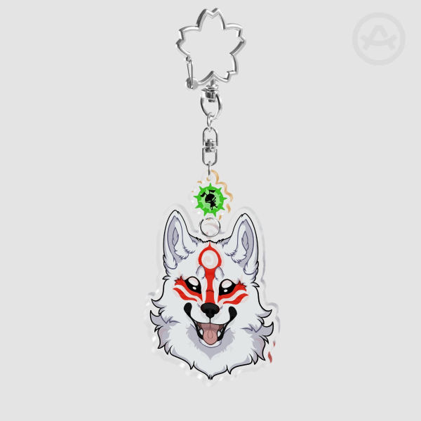 Amaterasu / Shiranui Dual-sided Connection Keychain (Okami)