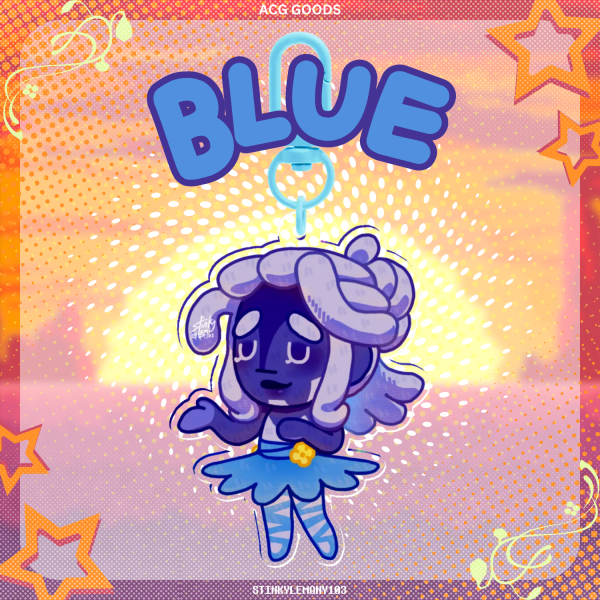 Blue Deltarune Clear Acrylic Keychain