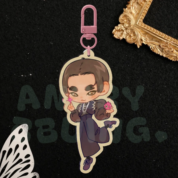 SHINee Key Tongue Tied Wood Keychain