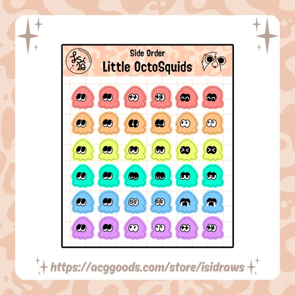 Little OctoSquids Sticker Sheet | Side Order