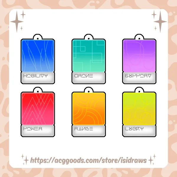Color Chips Phone Keychains Set