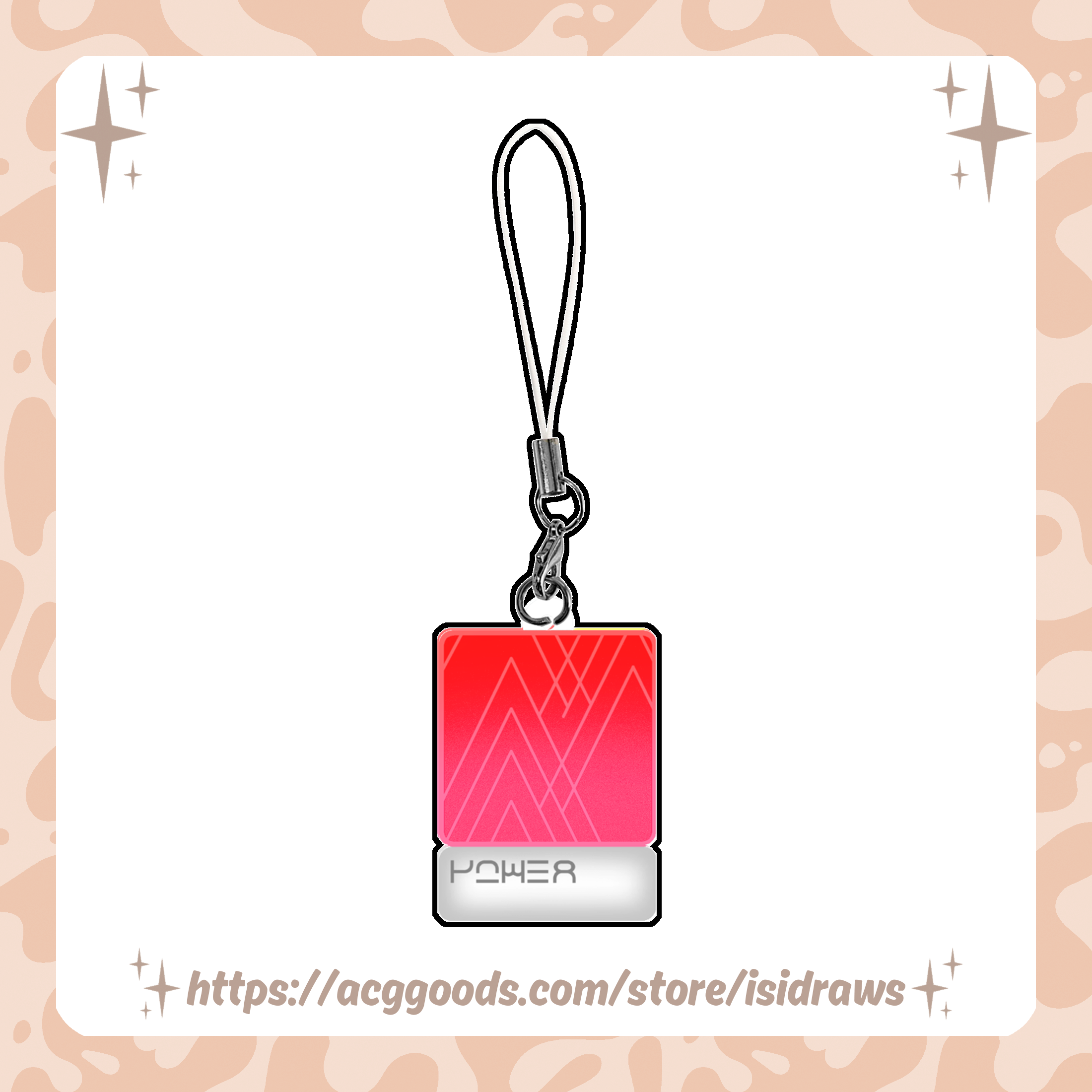 Power Color Chip Phone Charm
