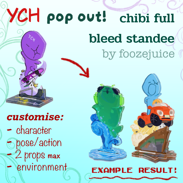 YCH - Pop Out! Full Bleed Chibi Mini Standee