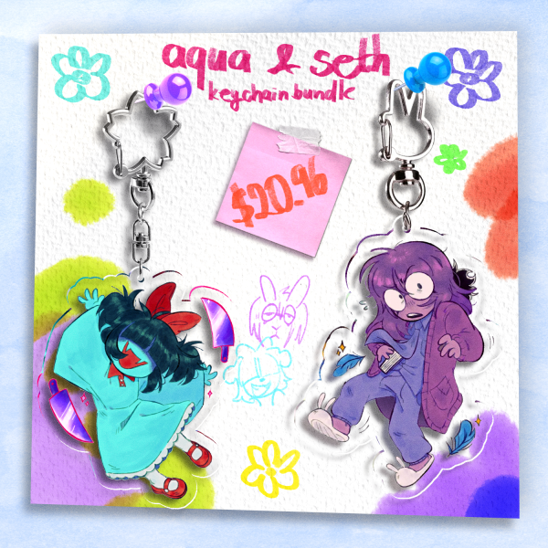 DELTARUNE Aqua + Seth Keychain Bundle