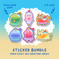 Soda Float Sea Creatures  ★ STICKER BUNDLE