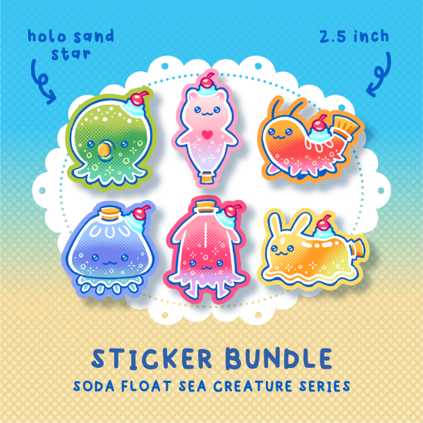 Soda Float Sea Creatures  ★ STICKER BUNDLE