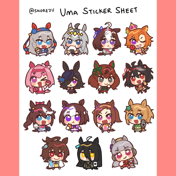 holographic uma sticker sheet
