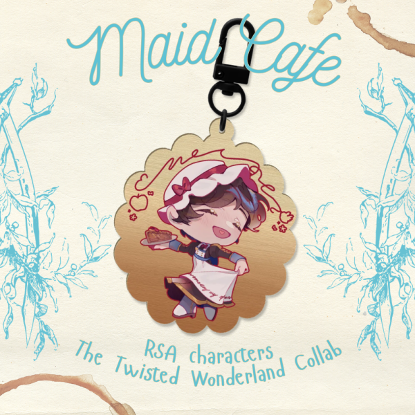 Neige Leblanche || TWST Maid Cafe Collab ❦ 6cm Wood Keychain