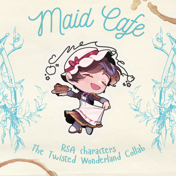 Neige Leblanche || TWST Maid Cafe Collab ❦ 5cm Clear Die-Cut Sticker