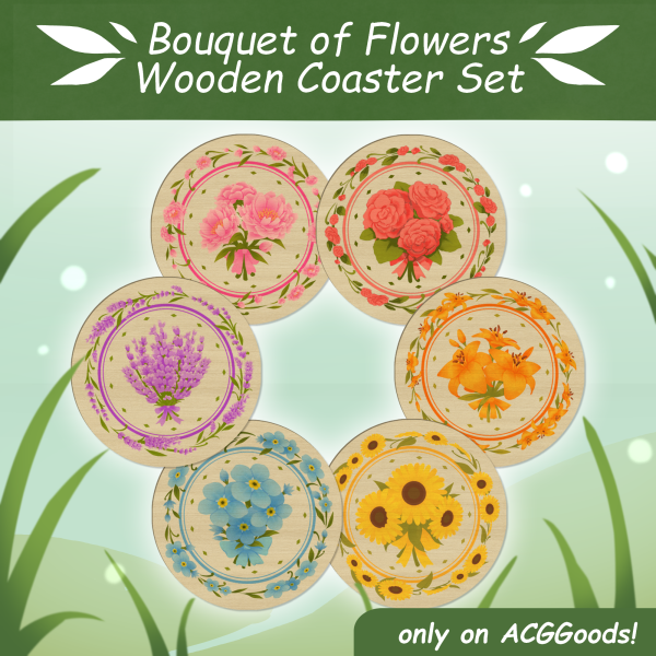 Bouquet Wooden Coaster Set