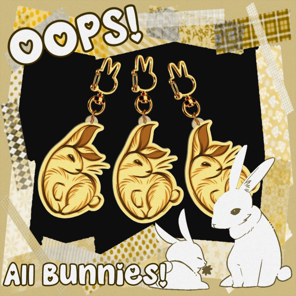 Rabbit Bunny - Full Bleed Wood Keychains