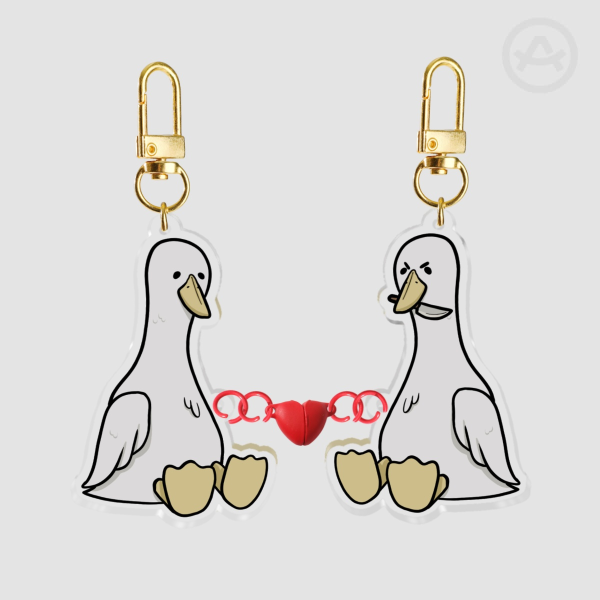Duo Silly & Evil Geese Acrylic Keychains