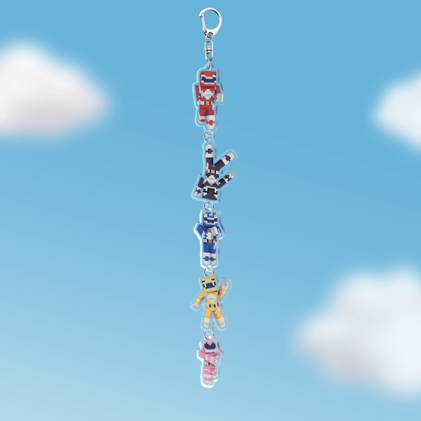 MMPR Minecraft skins connected keychain!