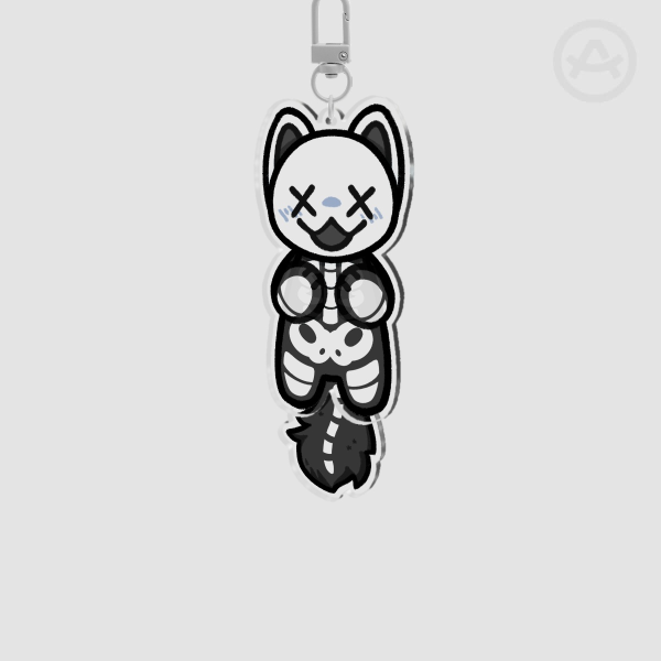Skeleton-Cat Tail-wagging keychain