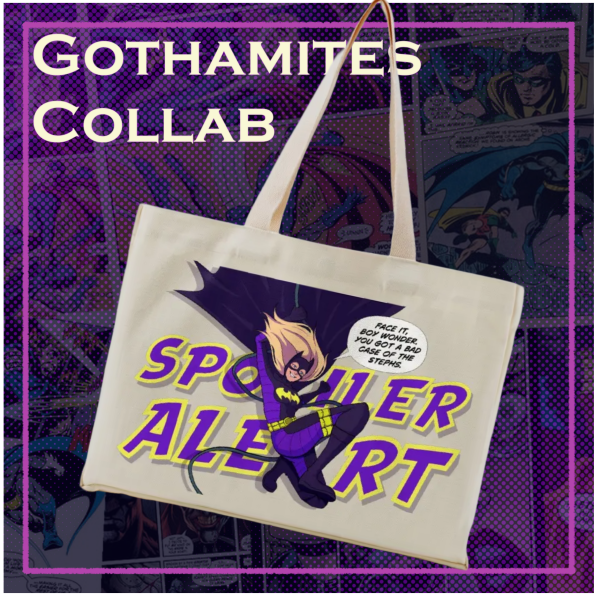 Gothamites Collab || Stephanie Brown || Batgirl ||  Vertical Part-print Canvas Tote Bags - 16.9″x12.6″x3.1″(43x32x8cm)