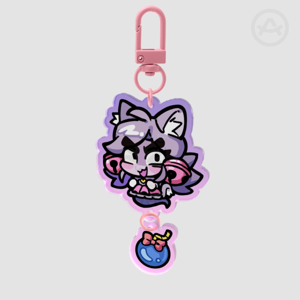 Mew Mew Pink Deltarune Flower Linking Keychain