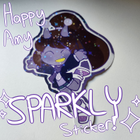 Happy Amy Sparkly Sticker