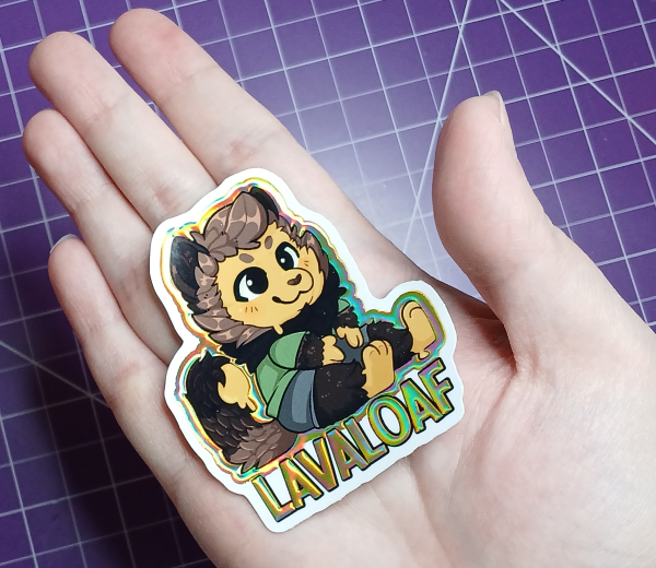 LavaLoaf Sitting (Smirk) Hot Foil Stamping Die Cut Sticker